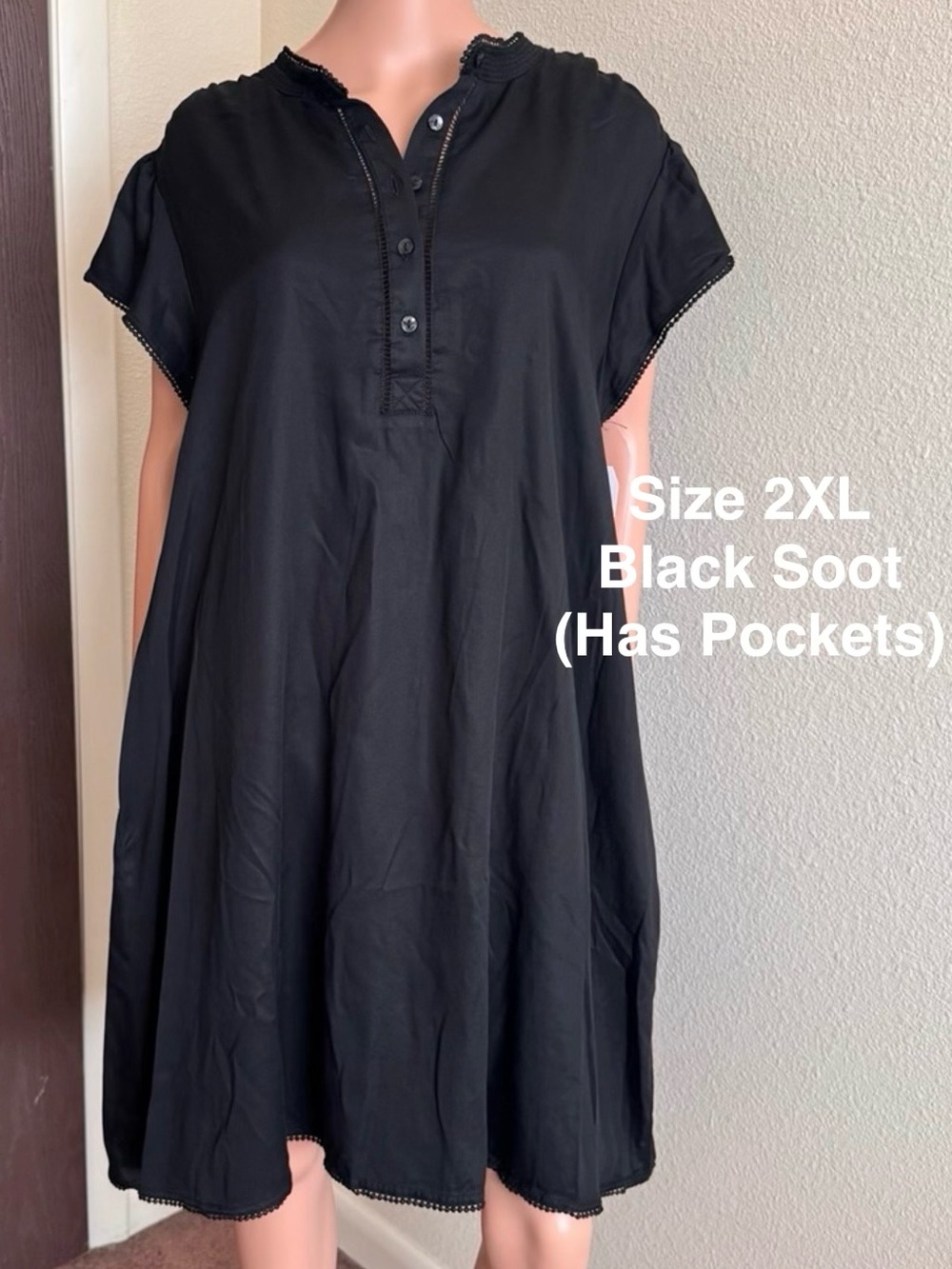 Time and Tru Women's Flutter Sleeve Mini Dress, Size 2XL